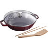 Litinová poklice na pánev wok STAUB 30 cm grenadina