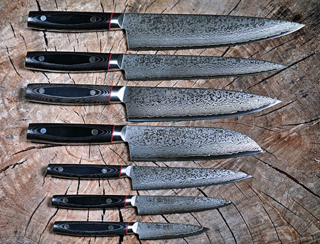 Nůž Santoku 170 mm Kanetsugu PRO-M Saiun VG-10 Damascus