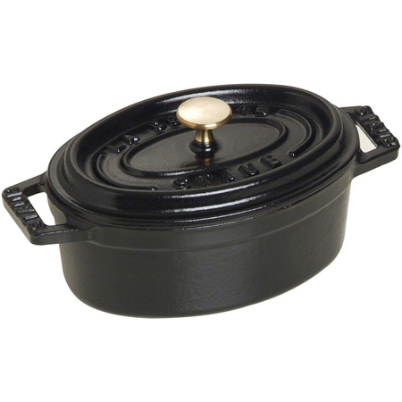 STAUB litinový mini oválný hrnec 250 ml černý