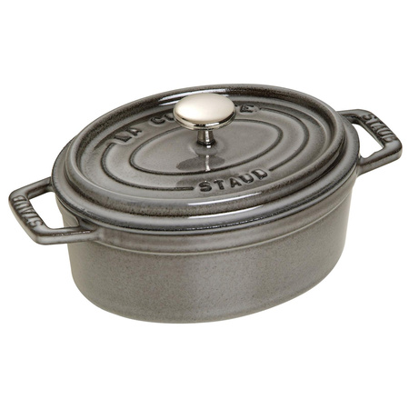 STAUB Oválný litinový hrnec 600 ml grafitový