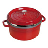 STAUB litinový hrnec s kulatou vložkou 5,25 ltr červený.