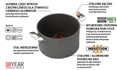 BALLARINI granitová grilovací pánev indukce 28 cm