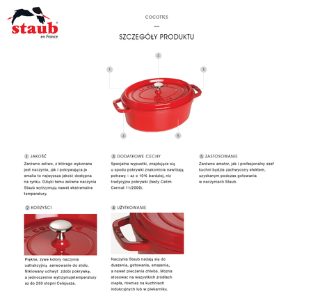 STAUB litinový oválný hrnec s mušlí 2 ltr černý