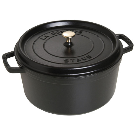 Litinový kulatý hrnec STAUB 12 ltr černý